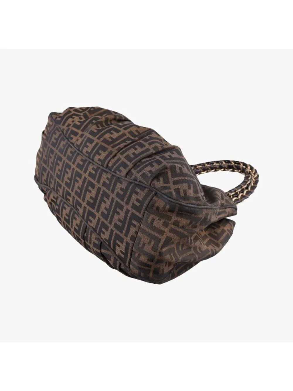 Fendi Mia Brown Canvas Shoulder